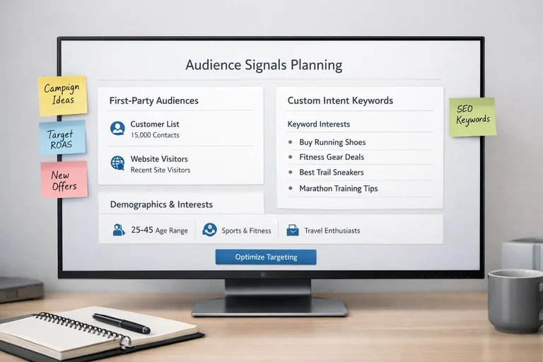 Bir çalışma ekranında kitle sinyalleri, 1st-party listeler ve özel segment terimleri birlikte planlanıyor