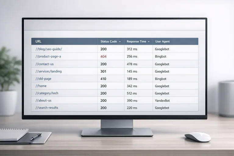 Logları şablonlara göre segmentlemek Bir veri tablosunda URL, status ve response_time sütunlarıyla bot trafiği filtrelenerek inceleniyor