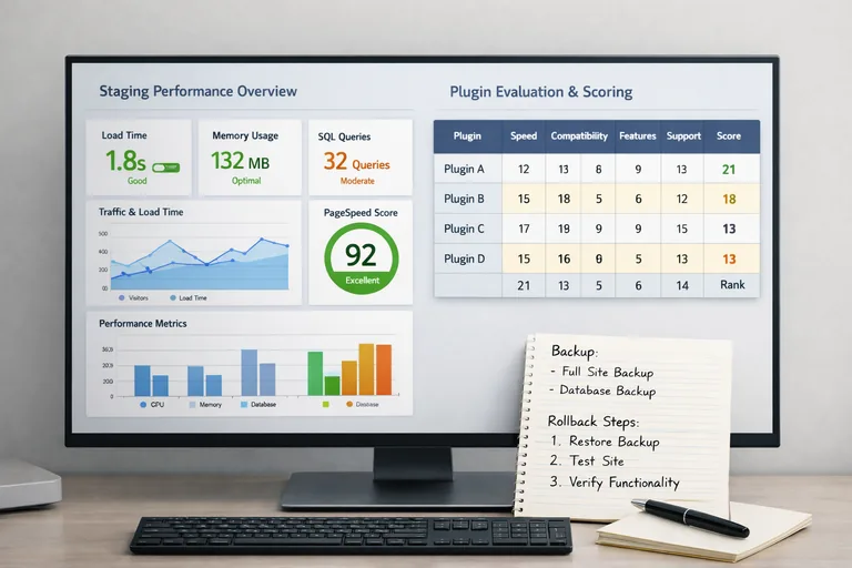 Staging testleri ve puanlama matrisi örnek akışı Staging ortamında performans karşılaştırması, puanlama matrisi ve geri dönüş adımlarını içeren kısa kontrol listesi